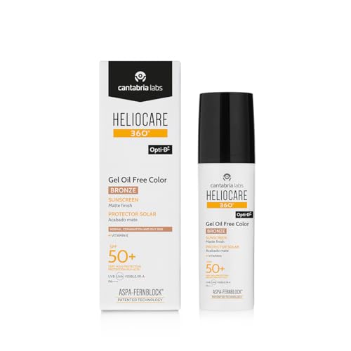 Cantabria Labs - Heliocare 360º Color Gel Oil-Free SPF 50+ - 50 ml - Bronze - Fotomaquillaje Matificante - Piel Grasa con tendencia acnéica