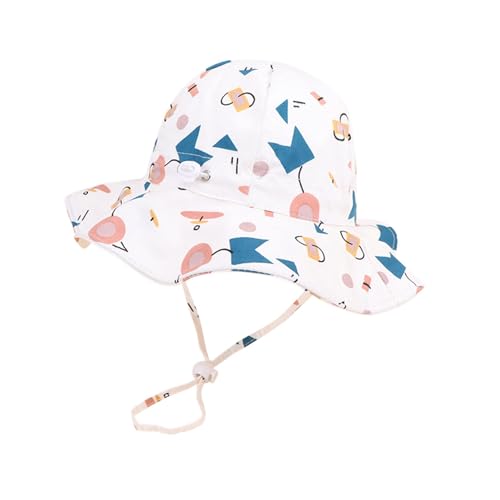 Image of Bold N Elegant Cartoon Print Kids Cotton Sun Hat with Adjustable Chin Strap, Beach Cap Fishing Hat for Boys and Girls