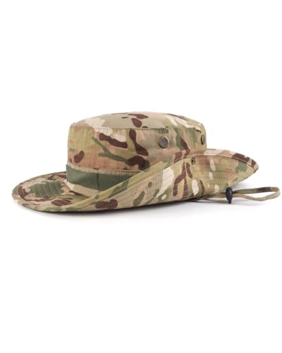 Image of XXL Boonie Sun Hat for Big Heads, Military Tactical Safari Hat with Chin Strap, Outdoor Hat for Fishing, Hiking, Hunting