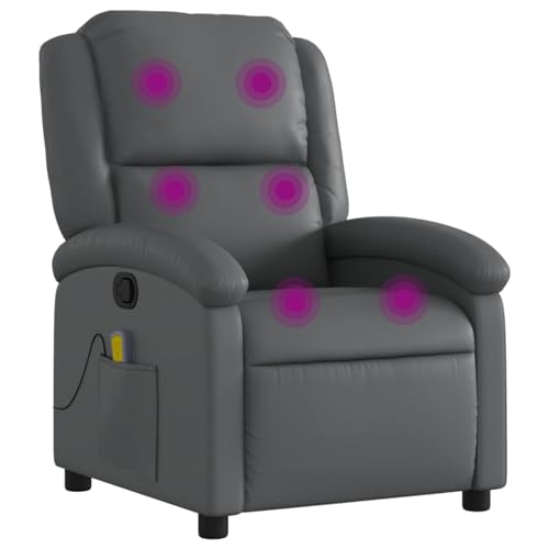 Gecheer Massagesessel Relaxsessel Grau Kunstleder, Relaxsessel Fernsehsessel Lesesessel für Wohnzimmer Schlafzimmer Leseecke Gästezimmer3205901 – Bild 3