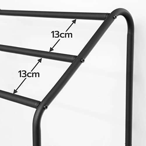 HOOBRO Handtuchhalter Stehend, Groß Handtuchständer mit 3 Handtuchstangen, 87 x 60 x 36 cm, Kleiderständer für Kleidung, Badetücher, Decken, Zeitungen, platzsparend, Stabil, Industriestil EBF63LB01