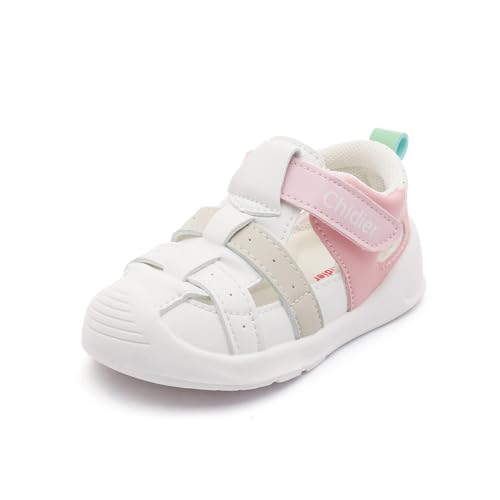 Toddler Sandals Soft PU Leather Closed Wide toe Casual Comfortable Summer Shoes for Baby Boys Girls Breathable Non-slip Little Kids Walking Shoes