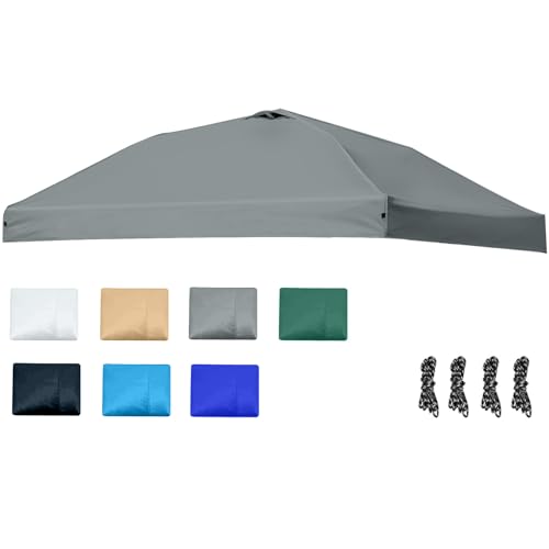 ZONGTI 10x10 Canopy Replacement Top - for Straight Leg Canopy Tent, Waterproof, Durable, Tear-Resistant, Ideal for Outdoor Camping, Patio Shade (Top Only - Frame Not Included) (Gray)