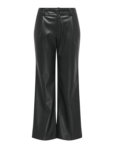 ONLY Faux Leather Pant OTW Onlheidi Pantalon en Cuir synthétique, Noir, L Femmes