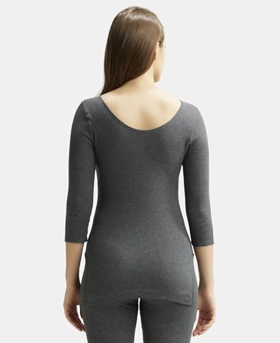 Jockey 2503 Women's Super Combed Cotton Rich Three Quarter Sleeve Tailored Fit Thermal Top with Stay Warm Technology - Image 3