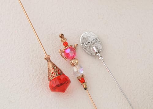 Image of Alilang Classic Vintage 3Pcs Hat Brooch Pin Set with Rhinestone and Pearl Accents for Scarves and Hats Lapel Pin Accessories