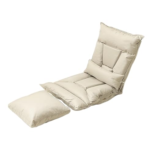 Chaise de sol beige pliable pour un coin lecture cosy au salon