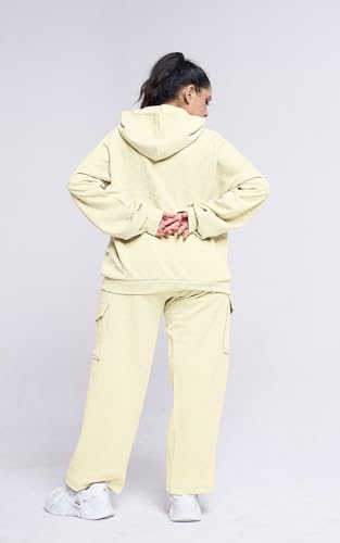 Image of GRECIILOOKS Co-ord Set for Women Stylish | Warm Hooded Hoodie & Pant Set | Winter Wear Womens Dress | Casual Travel & Loungewear Outfit | Oversized Loose Fit Winter Hoodie set