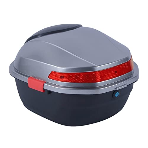 HOLGVE Topcase Motorradkoffer,Universal Top Case Motorrad,Motorradkoffer Top Case Roller, mit Rückenlehne und Warnreflektor, mit Befestigungsmaterial, zum Aufbewahren von Helm-Gepäckartikeln
