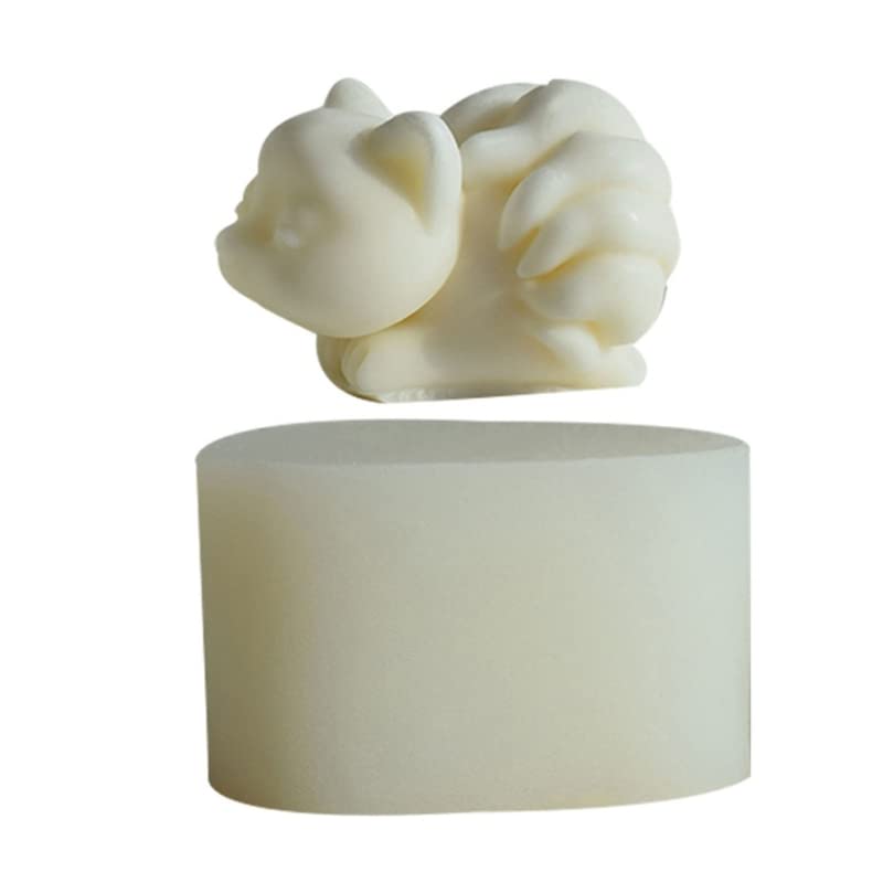 Nine-Tailed Foxes Candle Silicone Mold for Hand-Made Desk Decorations Gypsum Epoxy Resin Candle Silicone Baking Mould Silicone Molds for Epoxy Resin Candle Baking Clay Resin Candle Mold Silicone 3D