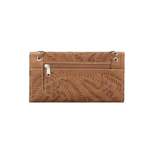 American West Leather Tri-fold Wallet for Women - Harvest Moon Tan Billfold2