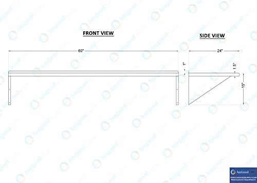 AmGood 24\" X 60\" Stainless Steel Wall Shelf | Metal Shelving | Garage, Laundry, Storage, Utility Room | Restaurant, Commercial Kitchen | NSF - Thumbnail 5