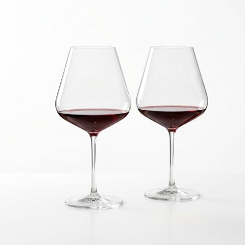 Verres à vin striés design élégant à long pied pour table chic | Lot de 2