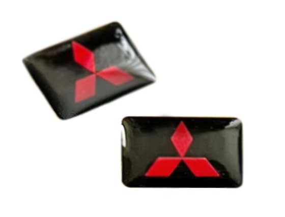 2 pegatinas de 18 x 11 mm. Apto para coche Mitsubishi, para interior, salón, llaves, etc. Pegatinas decorativas con emblema (18 x 11 mm, 2 unidades)