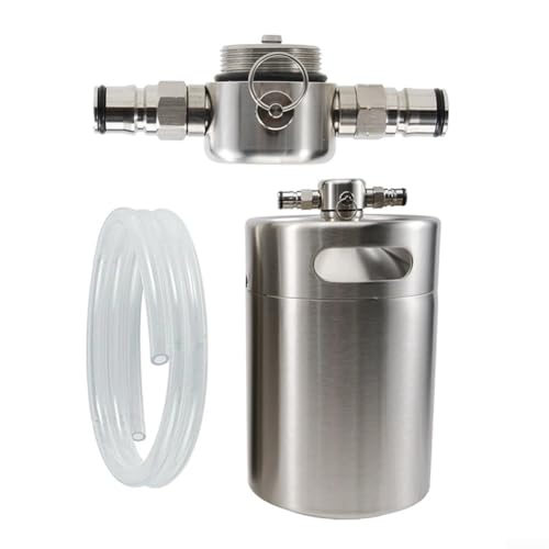 Hosrivae Cabezal de grifo delgado de barril de bloqueo de doble bola, acero con juntas tóricas EPDM, barriles de cerveza comerciales y caseros estándar de presión de 45 PSI, perfil bajo
