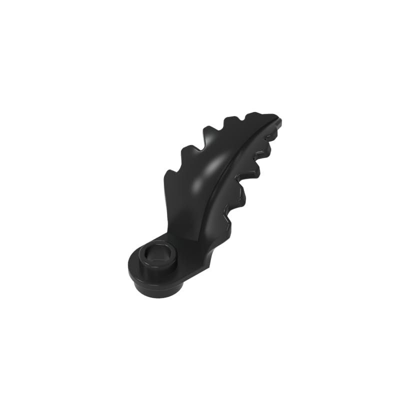 Gobricks GDS-90531 6282 Plant Leaf 1x1 Curved, Black, 50 pcs Brick Parts — image 1