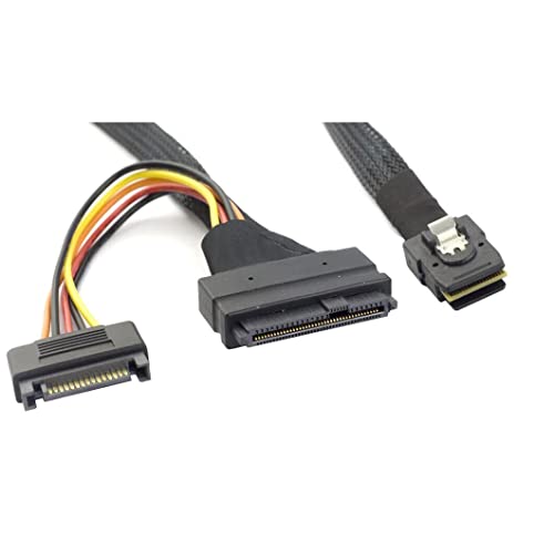 Cable Mini SAS SFF-8087 a SFF-8639 Conector Interno Servidor Disco Duro 1m Negro 2