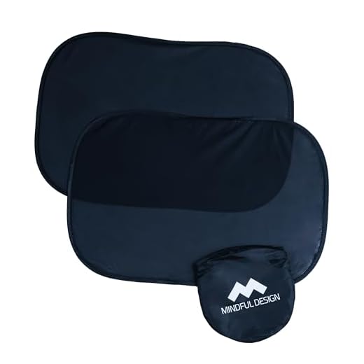 Mindful Design - Car Window Shades for Baby (2 Pack) - 21"x14" Sun Shade Blocker - Glare Shield and UV Rays Protection for Your Child - Side Window Screens for SUV - Mesh Car Window Shades for Baby