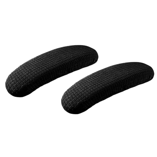 Msiud 2 Piezas Fundas para Reposabrazos de Silla Oficina, ExtraíBles Cubiertas Apoyabrazos EláSticas PoliéSter Fundas Protectoras Reposabrazos Cojines Suaves El Hogar La Oficina (Negro)