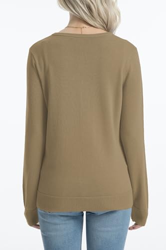 Image of QUALFORT Women's 100% Cotton Lightweight Cardigans Long Sleeve Knitted Button Down Sweater