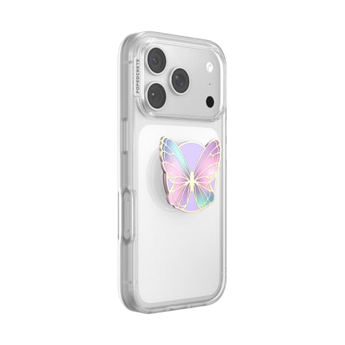 Image of PopSockets PopTop, Adhesive Phone Grip with Swappable Top, Butterfly - Butterfly Prisim