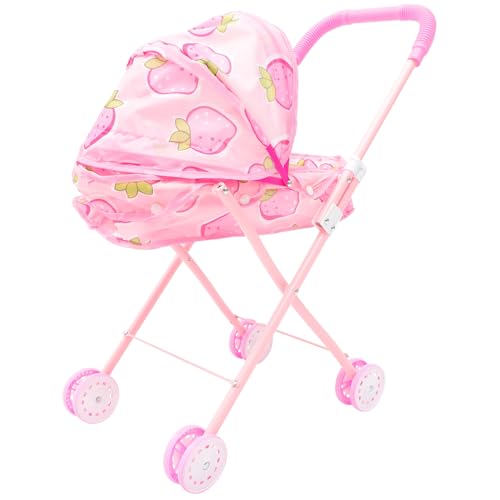 Cochecito de muñecas plegable y ligero con gran almacenamiento para juego de rol infantil