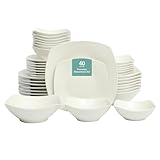 Photo Gallery gibson home brentwood - set di stoviglie da 40 pezzi, piatti e ciotole quadrati in porcellana bianca, servizio per 8 persone, lavabile in lavastoviglie e adatto al microonde, moderno set da tavola per Photo Gallery gibson home brentwood - set di stoviglie da 40 pezzi, piatti e ciotole quadrati in porcellana bianca, servizio per 8 persone, lavabile in lavastoviglie e adatto al microonde, moderno set da tavola per
