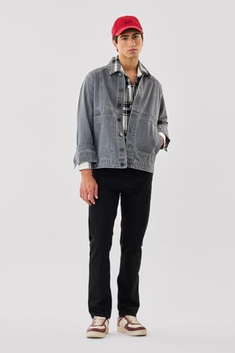 Image of SNITCH LEGACY Men Casual Jacket| Relaxed Fit Full Sleeve Spread Collar Denim Design | 100% Cotton & Breathable Twill Fabric For Streetwear, Spring Layering & Daily Outings