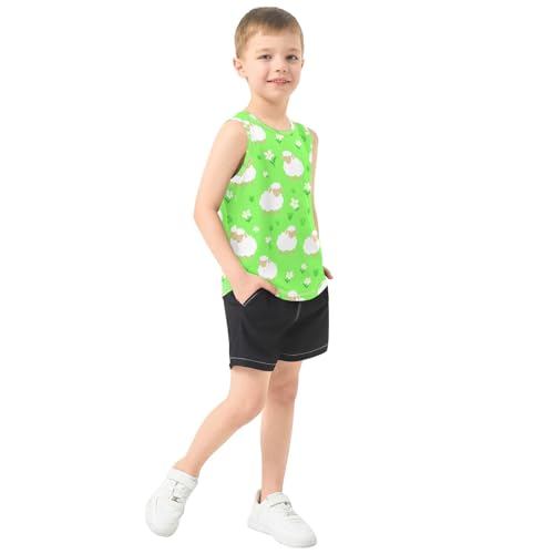 J JOYSAY Sheep Meadow Flower Boys Tank Top Sleeveless Muscle Shirts Quick Dry Kids T-Shirts 3-15T4