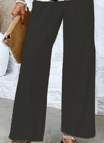 Women's 2 Piece Outfits Green Sleeveless Double Layer Top and Leaf Print Wide Leg Pants Lounge Sets 2025 Summer Trendy4