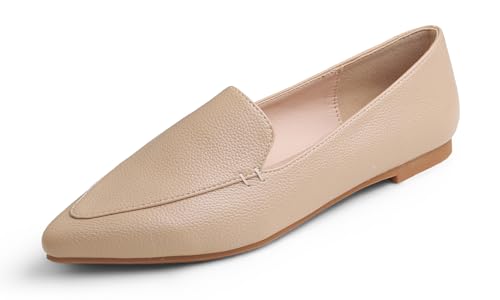 Image of FEVERSOLE Women's Loafer Flat Pointed Fashion Slip On Comfort Driving Office Shoes
