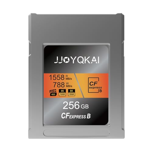 JJOYQKAI 256GB CFexpress Type B Memory Card, Up to 1588/788MB/s, 8K Video Recording Compatible with Nikon Z6/Z7, Canon, DJI