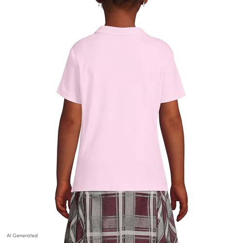 Image of Lands' End School Uniform Girls Short Sleeve Feminine Fit Interlock Polo Shirt