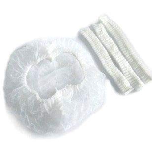 CLEANPRO24 In. Pleated Disposable Polypropylene Bouffant Caps, 1,000 Count (White)