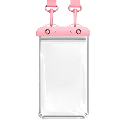 Waterproof Phone Pouch,Cellphone Dry Holder Pouch with Lanyard - Underwater Phone Bag - for Beach Cruise Road Trip Vacation Pool Travel Swimming Diving Boating Kayaking Pink