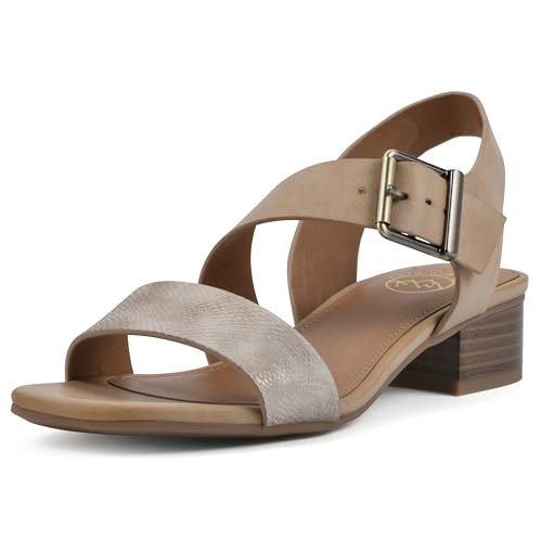 Sandales Albatas White Mountain talon carré bas chaussure été femme