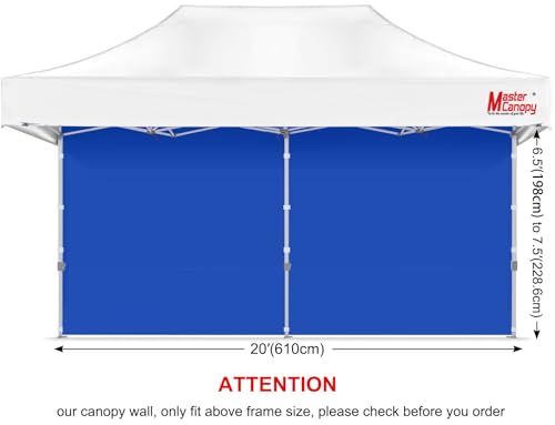 Image of MASTERCANOPY 10x20 Pop Up Canopy Sidewall Only 1-Pack Blue