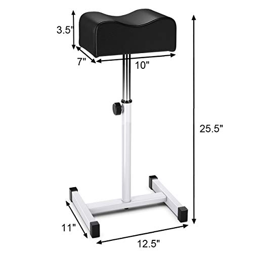 Gentleshower Stool, Adjustable Pedicure Manicure Technician Nail Footrest Salon Spa Equipment, Barber Chair (Black) #TOP2