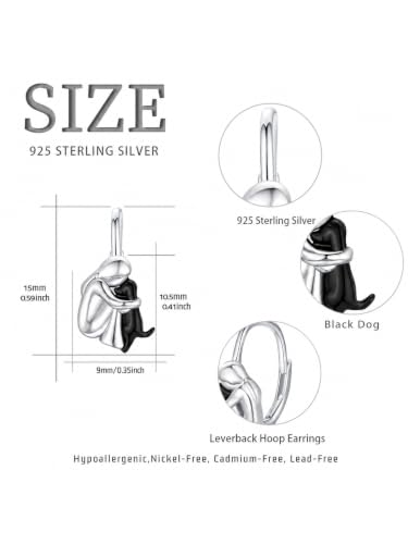 Image of 925 Sterling Silver Dog Earrings Cute Animal Puppy Stud Earrings Dog Jewelry Gifts for Women Girls Pet Lover Hypoallergenic Earrings for Sensitive Ears
