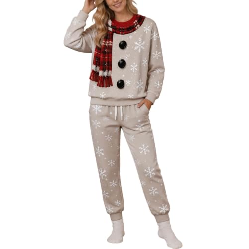 Christmas Outfits For Women Two Piece Sweatsuits Long Sleeve Tops And Pants - image 2