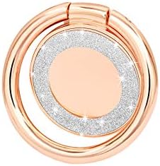 LENOUP Glitter Bling Bling Phone Ring Holder,Sparkle Phone Ring Kickstand, Cell Phone Finger Ring Grip for Almost All Phones/Pad(Rose Gold)