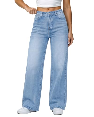 GRAPENT Womens Jeans 90S Outfit High Waisted Wide Leg Pants