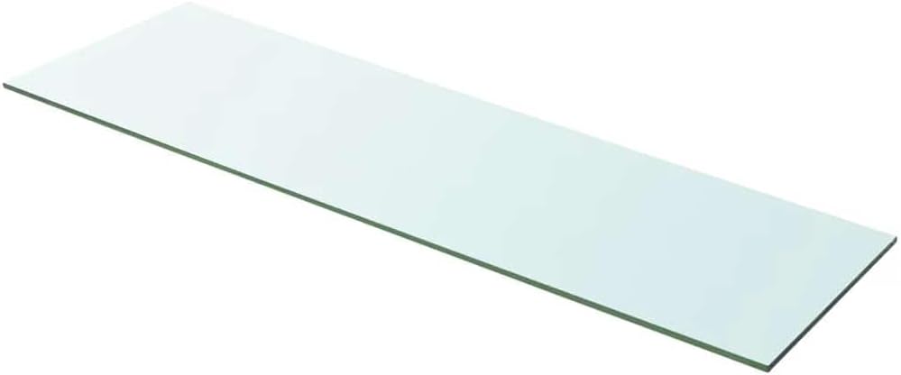 Clear Tempered Glass Shelf Panel 39.4 x 5.9 Inches, Durable Wall Mounted Display for Modern Decor, Transparent Shelf for Living Room Office, Easy Maintenance