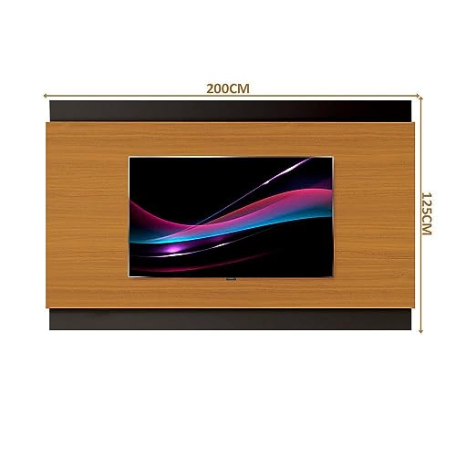 Painel para Tv de até 75 Polegadas Grécia 200cm Cor:cedro/preto