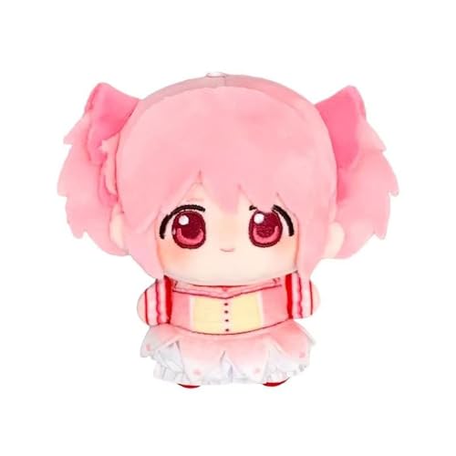 Xinnice Anime Kaname Madoka Figura Suave Dibujos Animados Colgante Madoka Plush Anime Keychain Backpack Llavero Decoración Regalo para los fans del anime, 10 cm