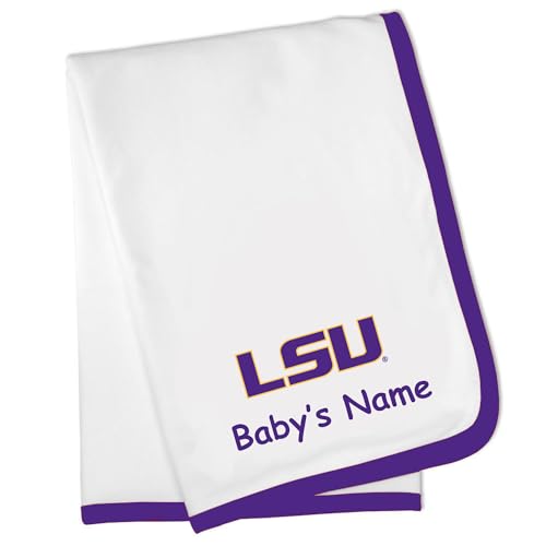 Future Tailgater LSU Tigers Officially Licensed Personalized Baby Blanket - Purple Trim