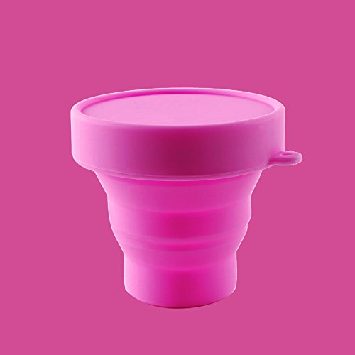 Collapsible Silicone Foldable Sterilizing Cup Set For Feminine Softcups Menstrual Cups Storing And Cleaning Your Heavy Diva Cup Foldable Travel Cup For Outdoors Camping And Hiking-Eco Friendly(Pink) #TOP1