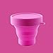 Collapsible Silicone Foldable Sterilizing Cup Set for Feminine softcups Menstrual Cups Storing and Cleaning Your Heavy Diva Cup Foldable Travel Cup for Outdoors Camping and Hiking-Eco Friendly(Pink)