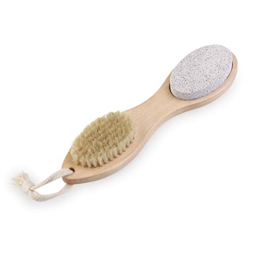 OUNONA Foot File with Nail Brush Pumice Stone Reducer Exfoliating Tool for Smooth Feet for Dead Skin Removal and Foot Care