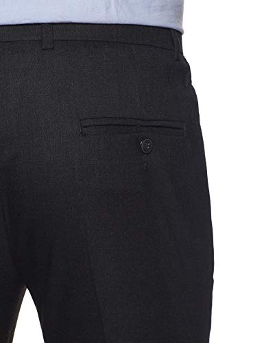 Image of Hang & Wear Men's Slim Formal Trousers (HWT895-1-32 Black 32W x 34L